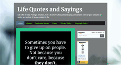 Desktop Screenshot of lifesquotesandsaying.com